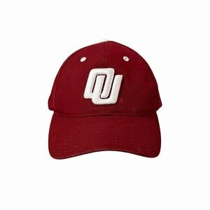Vintage 90s PUMA Oklahoma Sooners Hat Retro Disco Logo Crimson Strapback‎ Cap